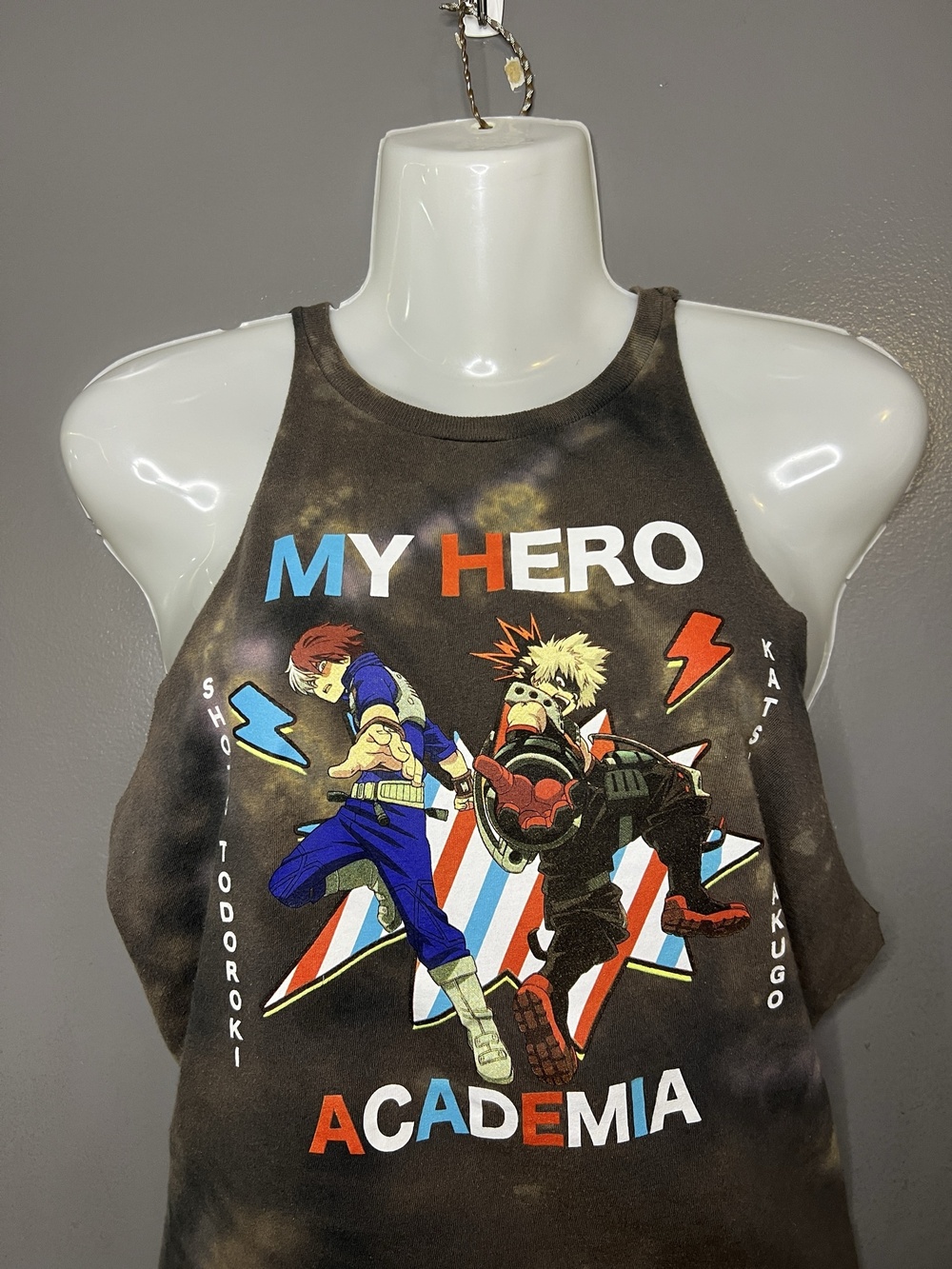My Hero Academia Tank Top Womens One Size Black Halter Cropped Graphic Anime
